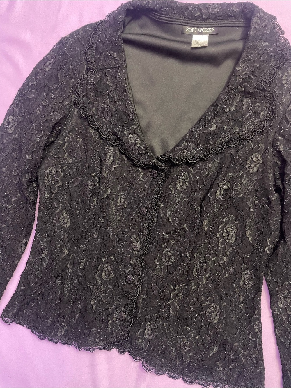 Vintage Gothic lace whimsigoth blazer made in Canada